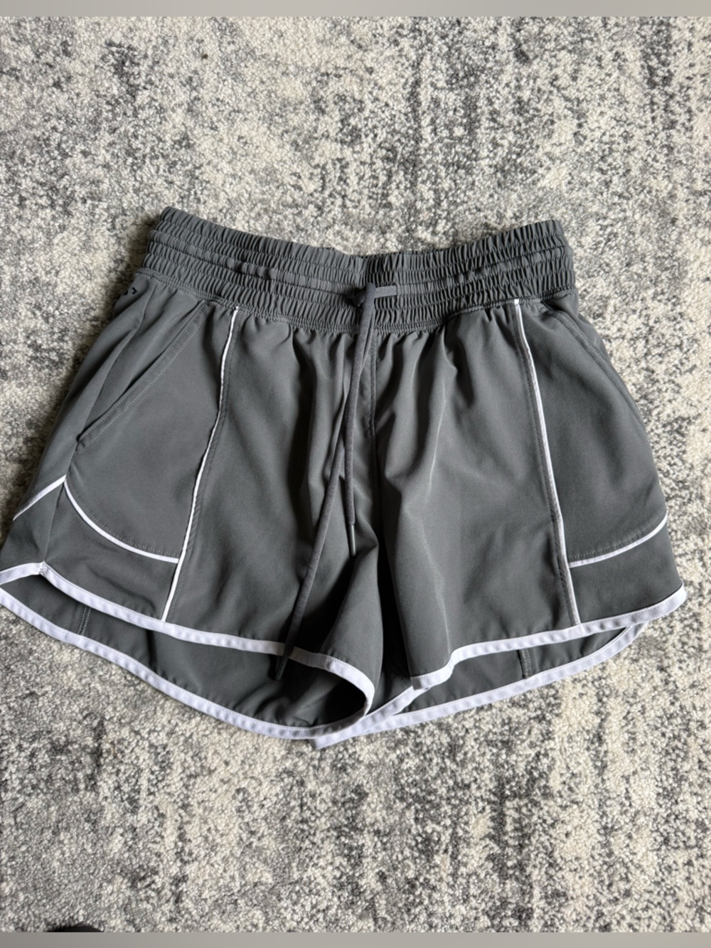 YPB Women's Dark Gray Athletic Shorts with White Trim
